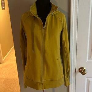 Athleta zip up hooded sweatshirt - mustard yellow